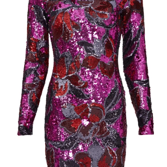 Dress The Population Floral Sequin Dress - Picture 6 of 7